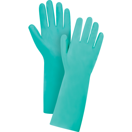 Gants r&eacute;sistants aux produits chimiques &agrave; prise en losange, Taille 8, 13" lo, Nitrile, 22 mils Kelford