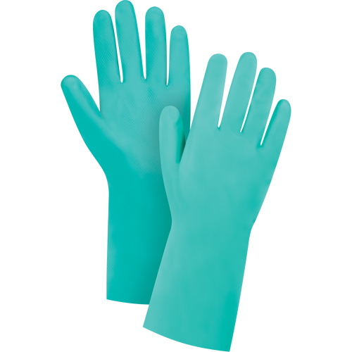 Gants de premi&egrave;re qualit&eacute; &agrave; prise en losange r&eacute;sistants aux produits chimiques, Taille T-Grand/10, 13" lo, Nitrile, Doublure en Ouat&eacute;e, 15 mils Kelford