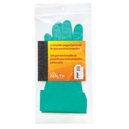 Gants r&eacute;sistants aux produits chimiques &agrave; prise en losange, Taille 9, 13" lo, Nitrile, Doublure en Ouat&eacute;e, 13 mils Kelford