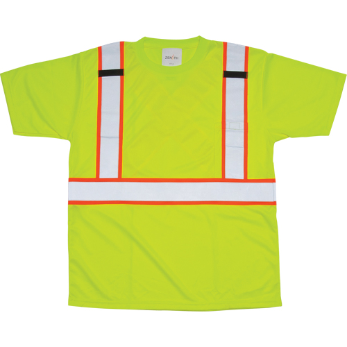 CSA Compliant T-Shirt, Polyester, 2X-Large, High Visibility Lime-Yellow Kelford