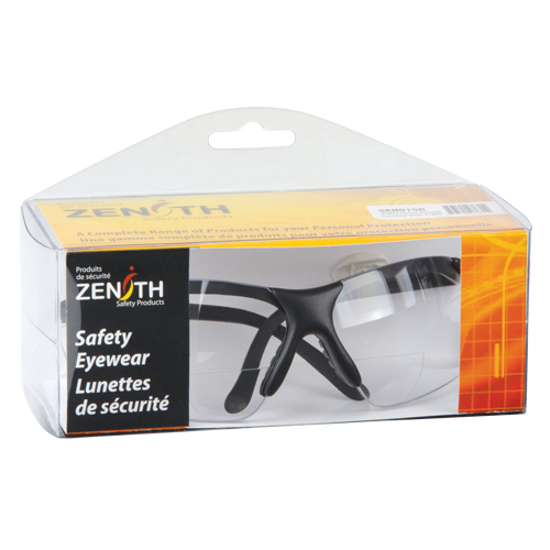 Lunettes de s&eacute;curit&eacute; s&eacute;rie Z1800 avec verres de lecture, Anti-&eacute;gratignures, Transparent, Dioptrie 2,0 Kelford