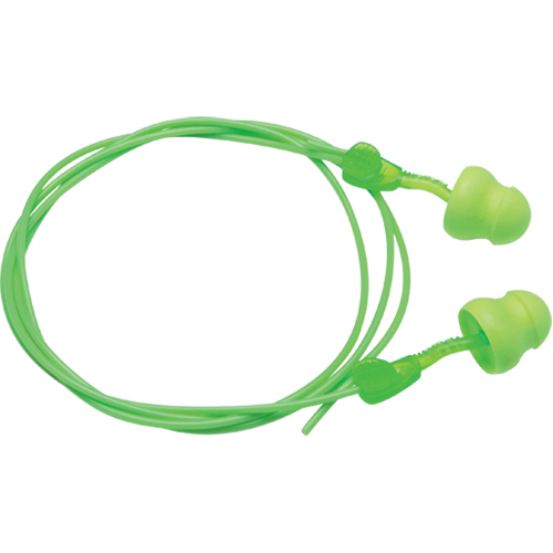 Bouchons d'oreilles en mousse Glide, Vrac - Boîte, Avec cordon Kelford