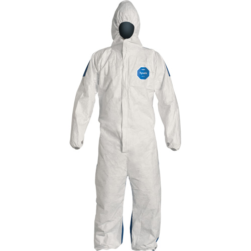 Hooded Coveralls, 2X-Large, Blue/White, Tyvek&reg; 400 D Kelford