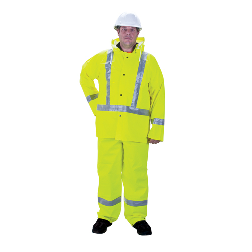 RZ900 Premium Traffic Rain Suit, Polyester, Small, High Visibility Lime-Yellow Kelford