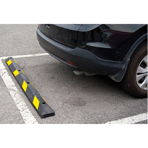 Butoir pour espace de stationnement, Caoutchouc, 6' l, Noir/Jaune Kelford