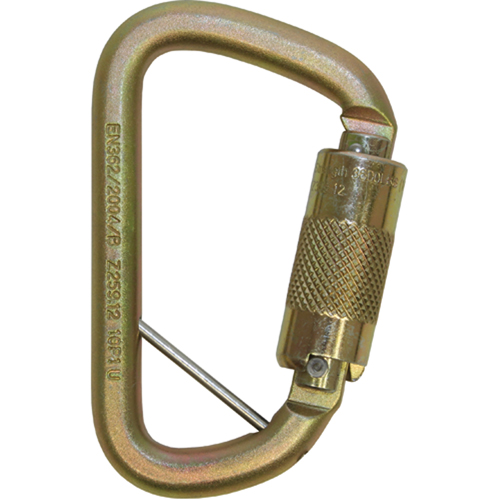 Mousqueton antichute en D d&eacute;port&eacute; Rollgliss pour sauvetage technique, Acier, Capacit&eacute; 3600 lb Kelford
