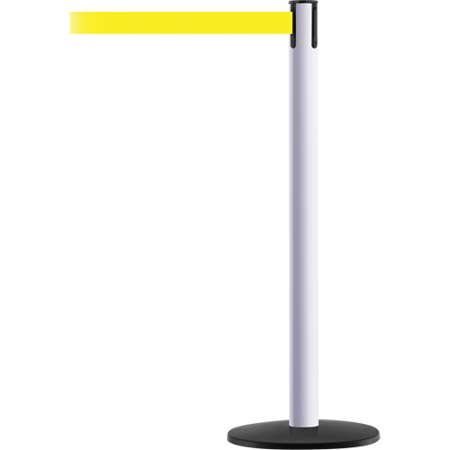 Advance TensaBarrier&reg; Barrier Post, Steel, 36" H, Yellow Tape, 7.5' Tape Length Kelford