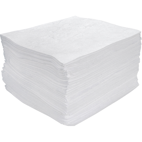 Premium Meltblown Sorbent Pads, Oil Only, 15" x 17", 25 gal. Absorbancy Kelford