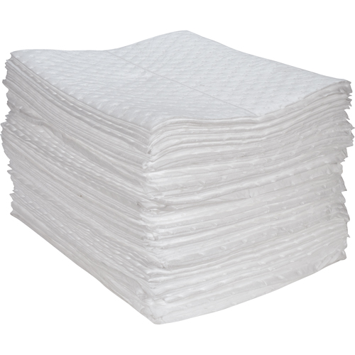 Premium Fine Fiber Sorbent Pads, Oil Only, 15" x 17", 30 gal. Absorbancy Kelford