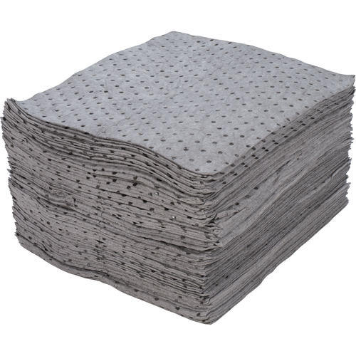 Premium Fine Fibre Sorbent Pads, Universal, 15" x 17", 30 gal. Absorbancy Kelford