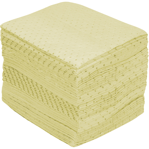 Premium Fine Fibre Sorbent Pads, Hazmat, 15" x 17", 25 gal. Absorbancy Kelford