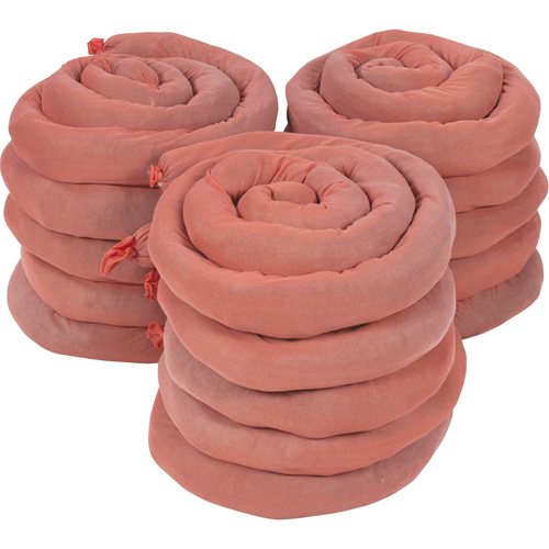 Remblais tubulaires absorbants, Mati&egrave;res dangereuses, Absorption 50 gal., 3" la x 8' lo, Pqt de 15 Kelford
