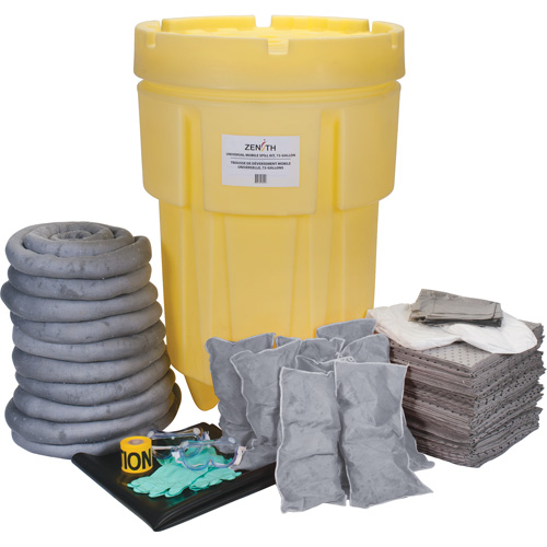 Trousse de lutte contre les d&eacute;versements pour &eacute;tabli, Universel, Baril, Absorbance de 95 gal. US Kelford