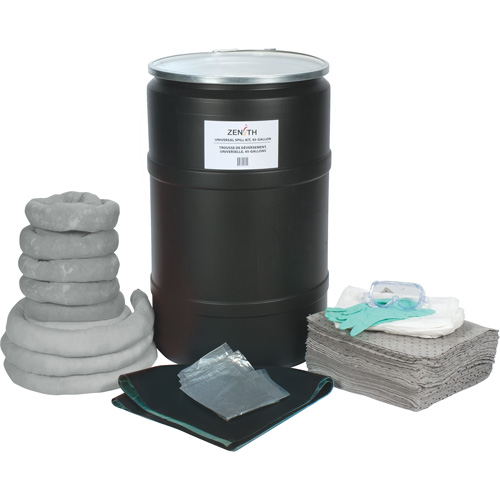 Trousse de lutte contre les d&eacute;versements, Universel, Baril, Absorbance de 55 gal. US Kelford