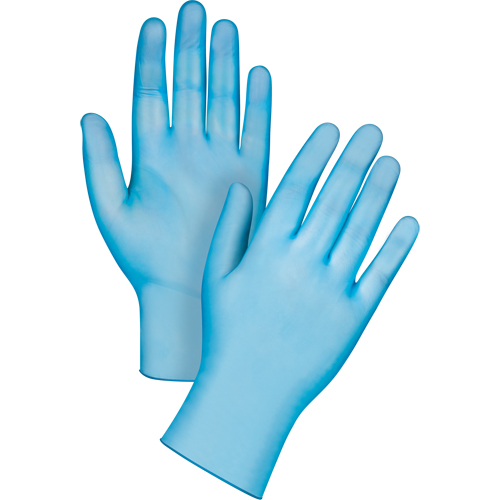 Gants jetables de calibre m&eacute;dical, Petit, Vinyle, 4,5 mils, Sans poudre, Bleu, Classe 2 Kelford