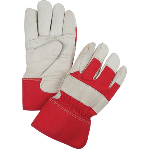 Red & White Winter-Lined Fitters Gloves, Large, Grain Cowhide Palm, Boa Inner Lining Kelford
