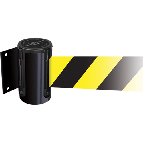 Tensabarrier&reg; Wall Mounted Units, Plastic, Screw Mount, 7.5', Yellow Tape Kelford
