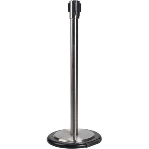 Poteau r&eacute;cepteur pour barri&egrave;res sur pieds pour le contr&ocirc;le des foules avec roues, Hauteur de 35", Acier inoxydable Kelford