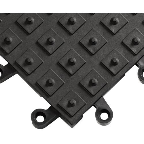 Tapis ErgoDeck avec crampons antid&eacute;rapants int&eacute;gr&eacute;s No 552, PVC, 1-1/2' la c, 1-1/2' lo, 7/8" &eacute;paisseur, Noir Kelford