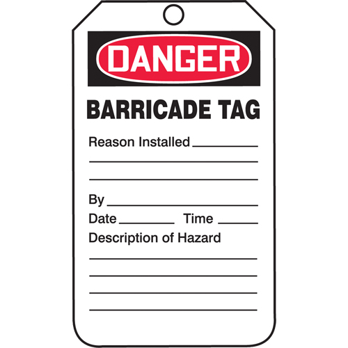 Safety Tags, Plastic, 3-3/8" W x 5-3/4" H, English Kelford