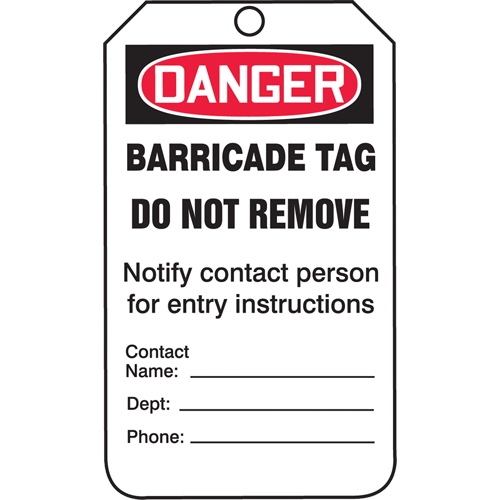 Safety Tags, Plastic, 3-3/8" W x 5-3/4" H, English Kelford