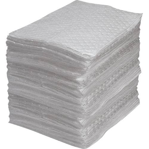 Industrial-Grade Fine Fibre Sorbent Pads, Oil Only, 15" x 17", 40 gal. Absorbancy Kelford