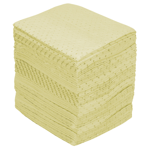 Feuilles absorbantes en fibres fines de calibre industriel, Mati&egrave;res dangereuses, 15" x 17", 40 gal. d'absorption Kelford