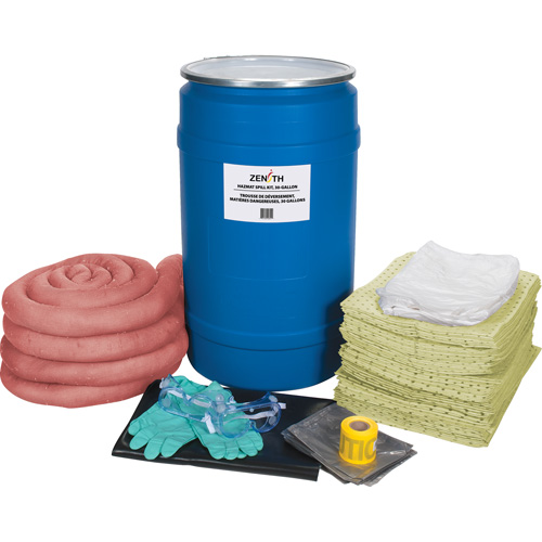 Spill Kit, Hazmat, Drum, 30 US gal. Absorbancy Kelford