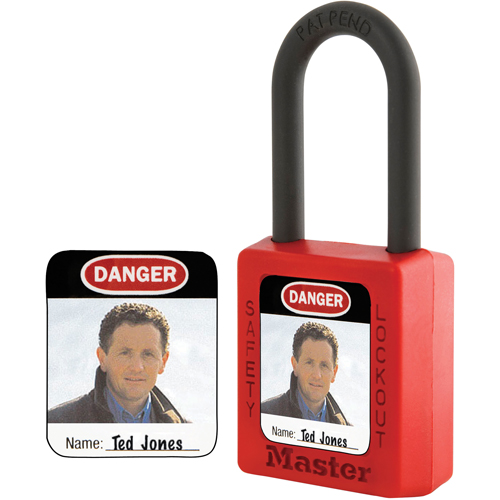 &eacute;tiquettes d'identification &agrave; photo pour cadenas en thermoplastique Zenex Kelford