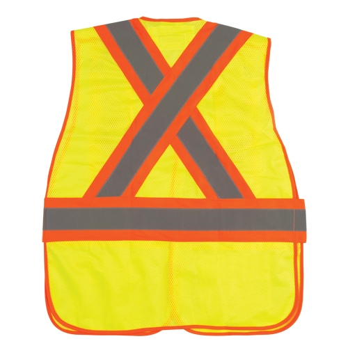 Veste d'arpenteur haute visibilit&eacute;, conforme &agrave; la CSA, Jaune lime haute visibilit&eacute;, Grand, Polyester Kelford