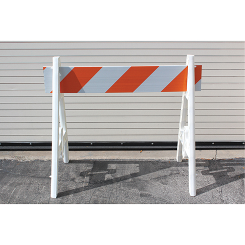 Barricades, En A, 48" lo x 40" h, Orange/Blanc Kelford
