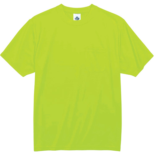 GloWear 8089 Non-Certified T-Shirt, Polyester, Small, High Visibility Lime-Yellow Kelford
