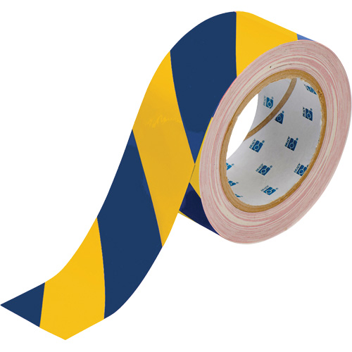 Ruban de marquage pour planchers ToughStripe, 2" x 100', Polyester, Bleu et jaune Kelford