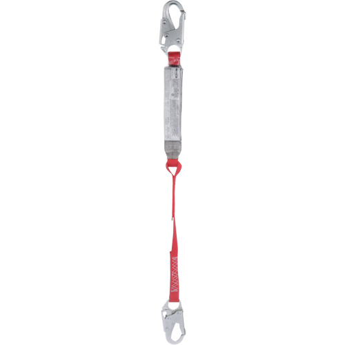 Pro Shock Absorbing Lanyard, 3', Locking Snap Hook Center, Locking Snap Hook Leg Ends, Polyester Kelford