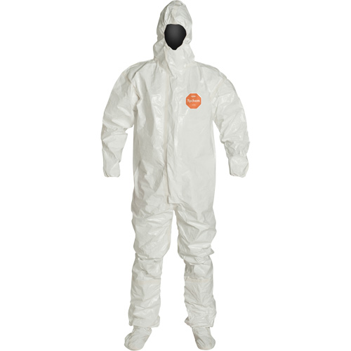 Hooded Coveralls, Tychem&reg; 4000, 2X-Large, White Kelford
