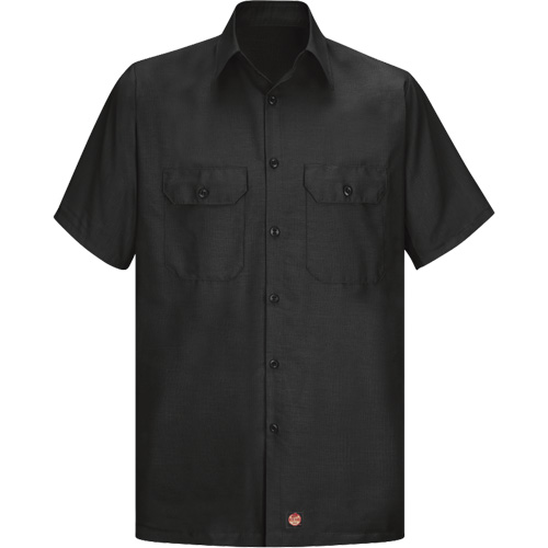 Chemise &agrave; manches courtes en tissu ind&eacute;chirable, Hommes, 3T-Grand, Noir Kelford