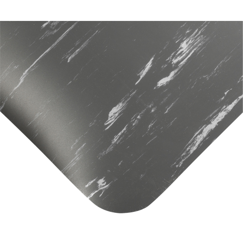 Tapis antimicrobiens Tile-Top Select no 494, Lisse, 4' x 10' x 1/2", Charbon, PVC Kelford