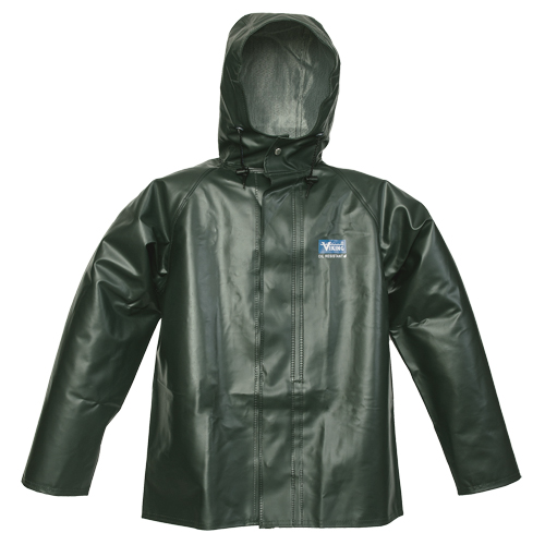 Journeyman Chemical Resistant Rain Jacket, Medium, Green, Polyester/PVC Kelford