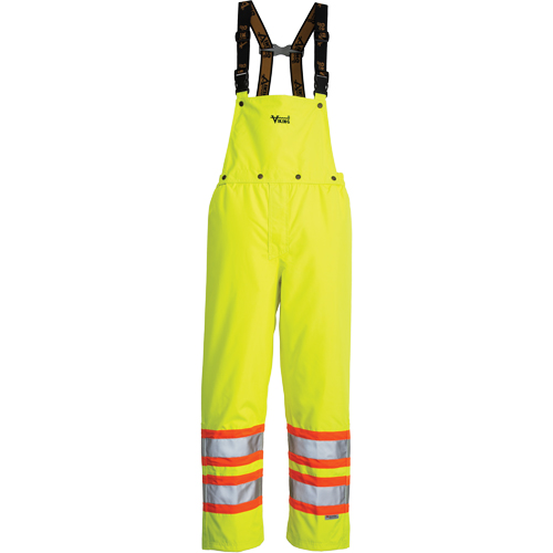 Journeyman Detachable Bib Safety Pants, Polyester, Small, High Visibility Lime-Yellow Kelford