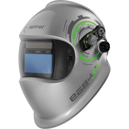 e684 Welding Helmets, 3.94" L x 1.97" W View Area, 4/5 - 13 Shade Range, Silver Kelford