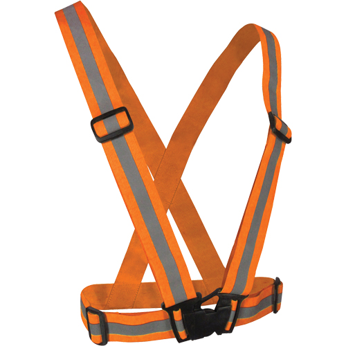 Harnais de s&eacute;curit&eacute; &eacute;lastique, Orange haute visibilit&eacute;, Couleur r&eacute;fl&eacute;chissante Argent, Taille unique Kelford