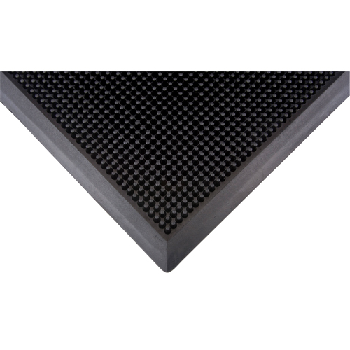 Outdoor Entrance Matting, Rubber, Scraper Type, Textured Pattern, 2' x 2-2/3', Black Kelford