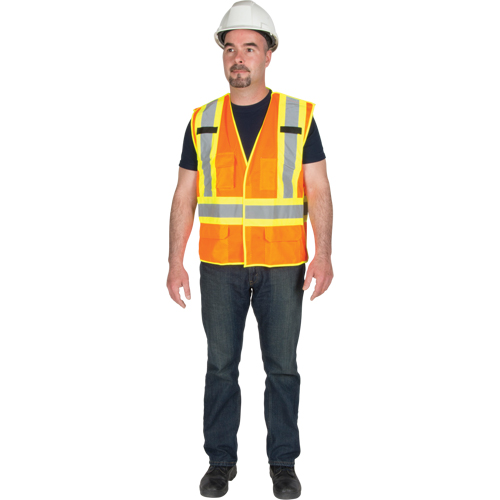 Veste de s&eacute;curit&eacute; d&eacute;tachable en cinq points de premi&egrave;re qualit&eacute;, Orange haute visibilit&eacute;, Grand/T-Grand, Polyester Kelford