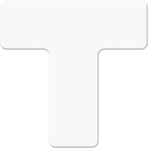 Armor Stripe Lean/5S Markers, T, 6" L x 6" W, White, Plastic Kelford