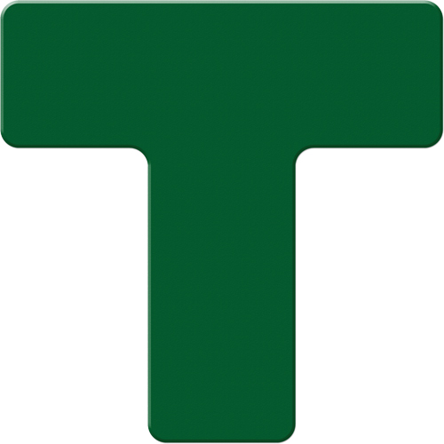 Armor Stripe Lean/5S Markers, T, 6" L x 6" W, Green, Plastic Kelford