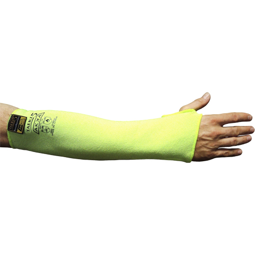 Cut Resistant Sleeve with Thumbhole, Taeki 5, 18", EN 388 Level 4, High Visibility Yellow Kelford