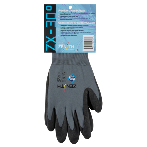Gants enduits de premi&egrave;re qualit&eacute; ZX-30°, 8/Moyen, R&ecirc;vetement PVC, Calibre 15, Enveloppe en Nylon Kelford