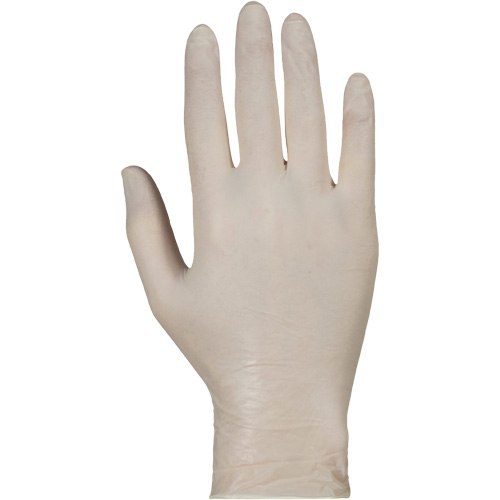 Gants jetables de calibre examen m&eacute;dical KeepKleen, Grand, Latex, 5 mils, Sans poudre, Blanc, Classe 2 Kelford