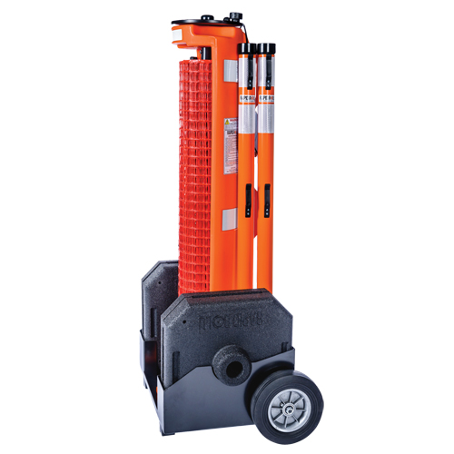 Wheeled Barrier, 50' L, Plastic, Orange Kelford