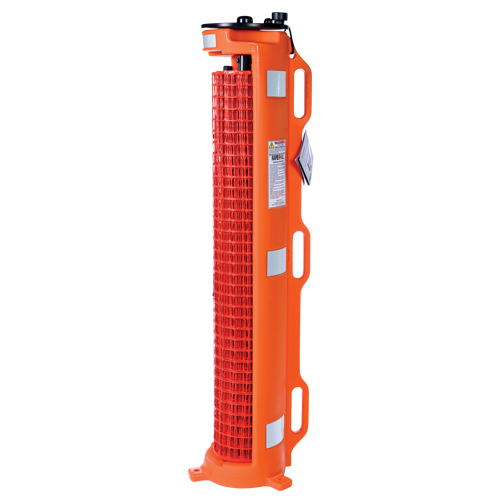 Wheeled Barrier, 50' L, Plastic, Orange Kelford